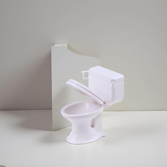 1:12 Scale Miniature Bathroom Toilet - Realistic Dollhouse Furniture for DIY Crafts, Dioramas and Architectural Models