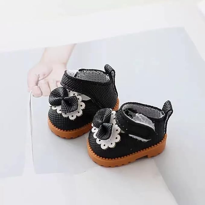 Compatible with Labubu Doll Shoes for 17cm Doll,Shoes Used for Labubu Accessories(GZA-Black)