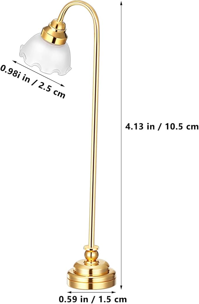 TOYANDONA Miniature Dollhouse Floor Lamp 1:12 Scale – Battery Operated Led Mini Floor Light for Dollhouse Furniture Decor, Realistic Mini House Lighting & Photo Props