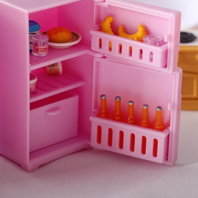 Kisangel 2pcs Doll House Refrigerator Mini Fridge Toy Dollhouse Fridge Miniature Toys Dollhouse Refrigerator Toy for Kids Dollhouse Furniture