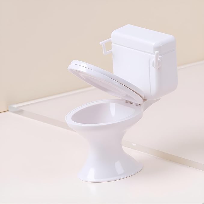 1:12 Scale Miniature Bathroom Toilet - Realistic Dollhouse Furniture for DIY Crafts, Dioramas and Architectural Models