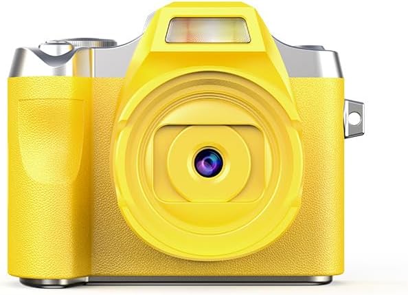 Zunate Mini Keychain Camera, 48MP HD Mini Retro Digital Camera, Portable Small Cameras Vintage Compact Micro Cameras, 1.54 inch HD Screen for Travel Study Recording (Yellow)