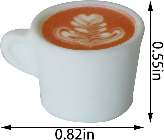 XGNG 30PCS Resin Coffee Latte Art Cup Miniature Dollhouse Accessories Lovely Tableware Desktop Decorations Accessories Crafts Fake Drink Food