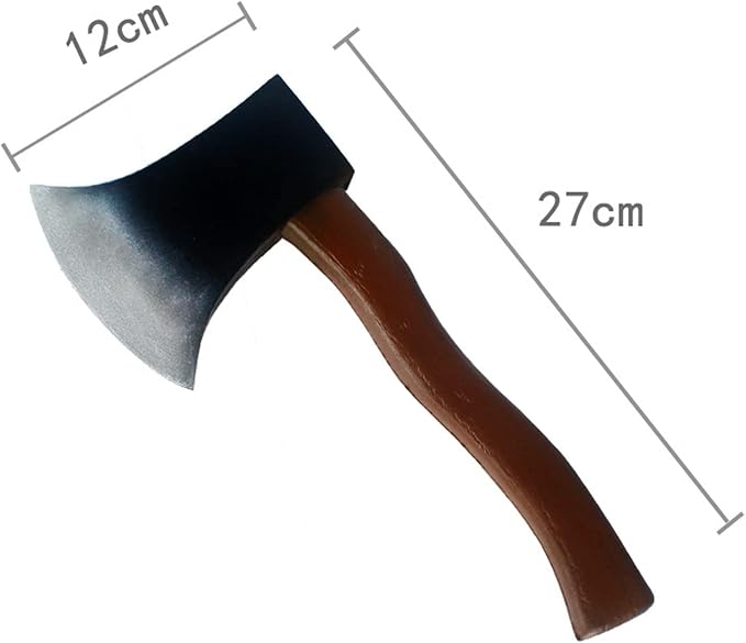 Lumberjack Costume Prop Toy - Wood Look Hatchet Axe Props for Party Black
