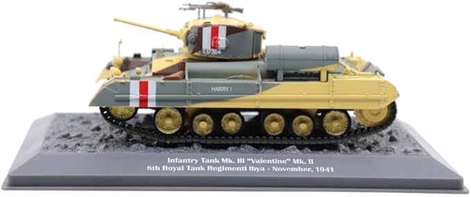 Motor city classics 1:43 Scale Military Diecast Collectible | Infantry Tank MK.III 'Valentine MK.II 8th Royal Tank Regimentl Libya November 1941 | Militaria Diecast Model 23192-41