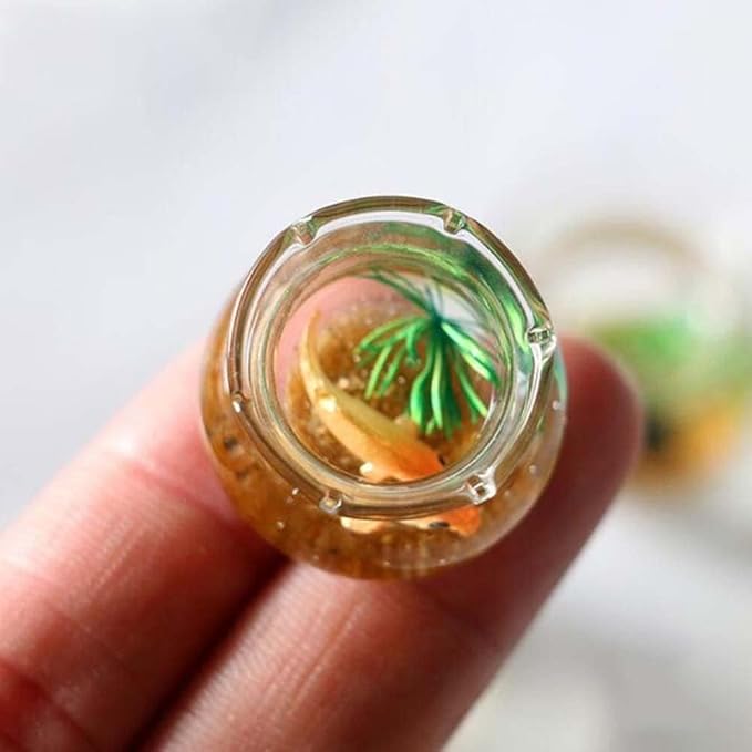 Dollhouse Miniature Fish Tank 1PC Dollhouse Mini Glass Fish Tank Model Home Ornament Miniature Fish Bowl Scene Model Dollhouse Decor Toy(Square) Dollhouse Accessories