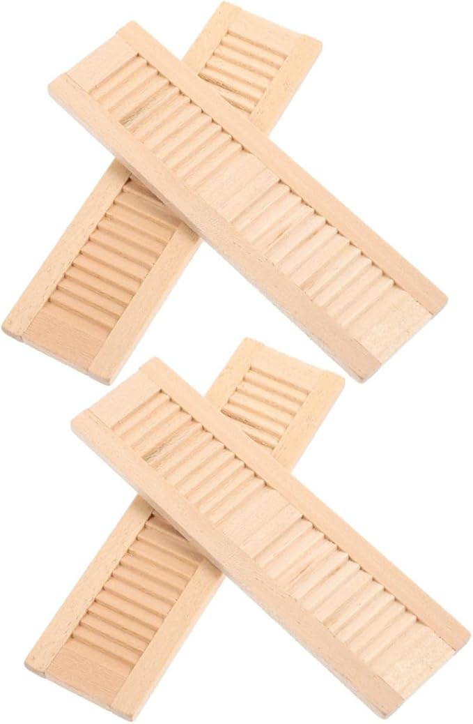4pcs Scale Miniature Dollhouse Window Blinds Polished Smooth Mini House Accessories for Realistic Doll Furniture Decoration