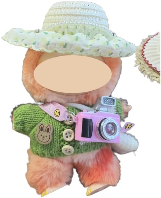 4 PCS Doll Hat Accessories for labubu Decoration,Handcrafted Straw Hat Set Costume Accessories Easy to Wear(Hat-2)