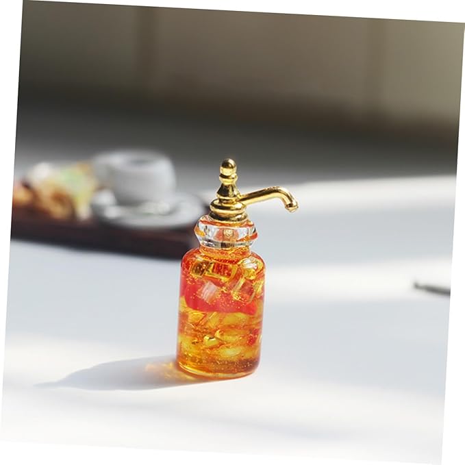 HAKIDZEL Miniature Glass Fruit Wine Bottle Dollhouse Accessory Pretend Play Kitchen Photography Prop for Creative Micro Scene Decoration