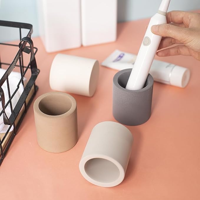 DiatZeno Mini Toothbrush Holders for Bathrooms - Diatomite Quick-Dry Organizer, Compact Portable Toothbrush Holder for Countertop, Shower & Travel Storage
