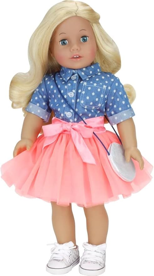 Sophia's s Doll Sequin Tennis Sneaker with Laces and Imitation Leather Toe Cap Shoes for 18" Dolls, Silver