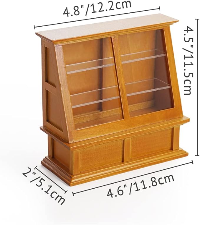 Odoria 1/12 Miniature Bakery Display Dollhouse Furniture Accessories, Brown