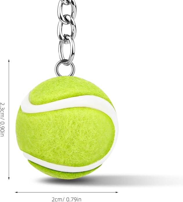 Garneck 10pcs Mini Tennis Ball Charms: 2cm 3d Flocking Sports Tennis Ball Beads for Diy Keychain Earring Necklace Bracelet Jewelry Making Accessories