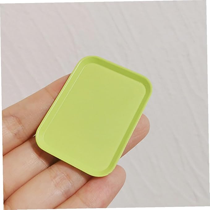 4Pcs Nordic Style Miniature Dollhouse Trays Mini House Dish Decorations for Scene Layout Realistic Mini Plates for Pretend Play Dollhouse Food Tray Accessories