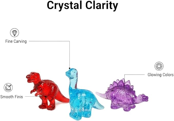 HappyFiller 55 Pcs Multi Color Mini Acrylic Dinosaur Figures,Tiny Resin Sensory Bin Filler, Beach Theme Party Favors Cake Decoration,Vase Fillers