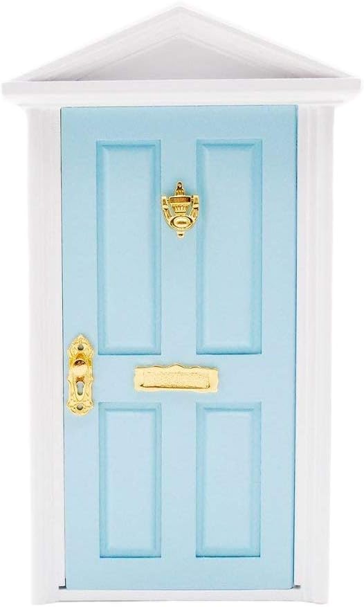 Odoria 1/12 Miniature Door Dollhouse Furniture Accessories, Blue