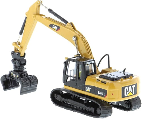 1:87 Caterpillar 320D L Hydraulic Excavator with Multiple Work Tools (Clean Up Bucket, Grapple, Hammer, and Multi Processor) - 85652 - High Line Series by Diecast Masters