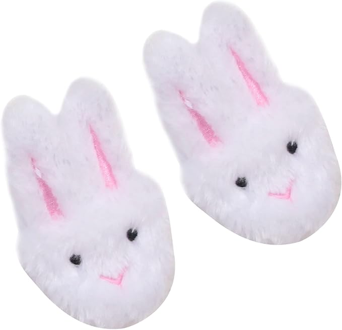 Sophia's Doll Bunny Slipper Shoes with Fluffy Rabbit Ears and Stitched Nose Accessory for 18" Dolls, White