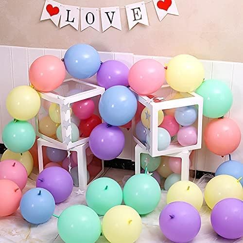 IN-JOOYAA 6 Inch Macaron Blue Latex Link Balloon 50 Pcs Quick Link Balloons for Party Decoration