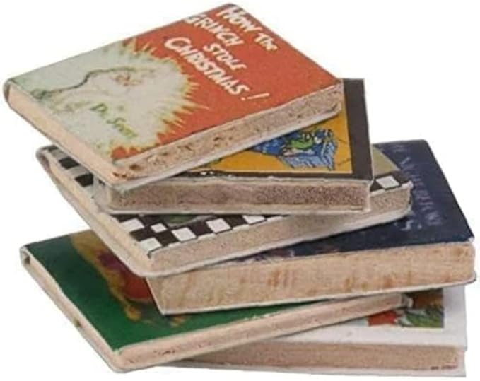 6Pcs Mini Books, 1:12 Dollhouse Miniature Ornament, Book Model Colorful Dolls Books, Pocket Art Dollhouse Accessories