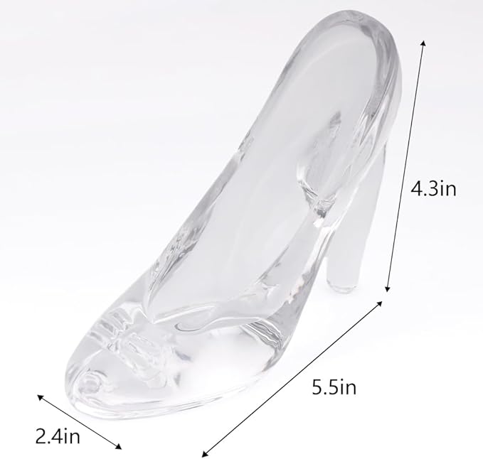 Glass Crystal High Heels, Glass Slipper, Crystal High Heels for Shoes Birthday Decoration Party, Wedding Supplies Decorative Party Decorations, Transparent