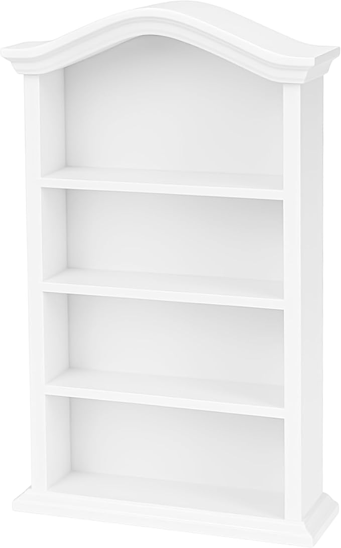 Miniature Book Shelf 1:12 Mini Bookshelf Dollhouse Furniture Accessories White Wooden Bookcase for Doll House, Books Storage Shelves, Classic Display Decoration Accessories, Cute Small Items
