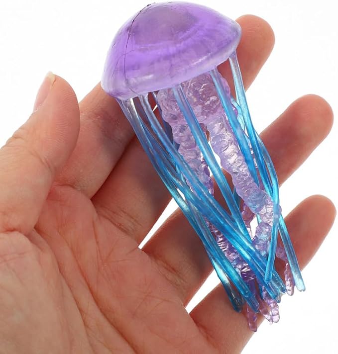 Mini Simulation Jellyfish Model Toys 2Pcs Ocean Animals Cognitive Educational Toys Realistic Sea Creature Figures for Kids Party Decor