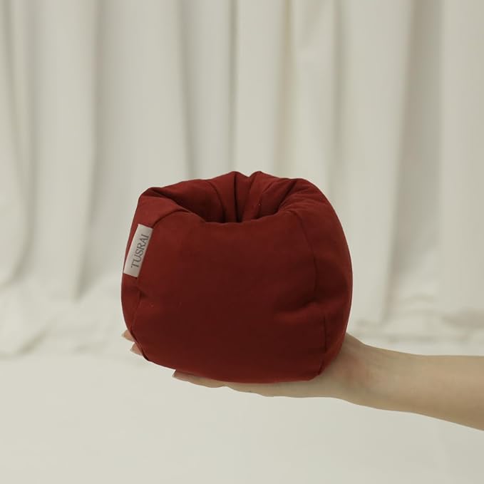 2pcs Cover of Mini Bean Bag Chair Cell Phone Holder (No Filler) Ultra Soft Micro Suede Anti Slip Miniature Bean Bag Couch Burgundy Red