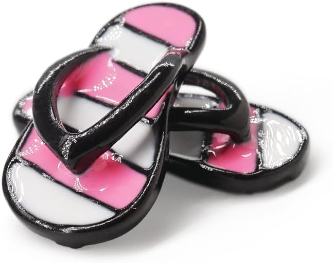 Odoria 1/12 Miniature Flip Flops Dollhouse Decoration Accessories, Pink