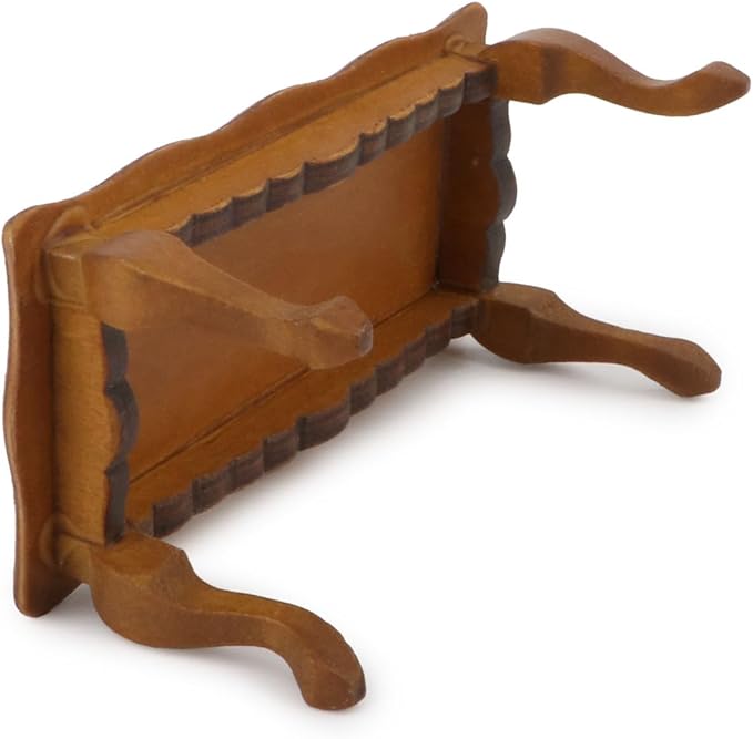 Miniature Furniture End Table 1:12 Furniture for Dollhouse Long Side Table Miniature Room Ornaments Living Room Bedroom Library Scene Decoration (Brown)