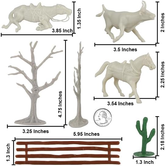 BMC CTS Desert Western Ranch - 15pc Plastic Figure Playset Diorama Accessories