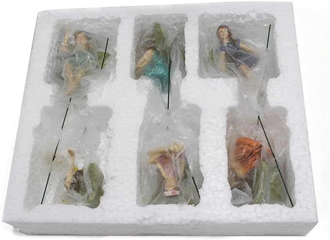 KOCNYDEY Miniature Fairies Figurines (6pcs) - Decor for Outdoor & Indoor Gardens & Homes, Vintage Resin, Lovely