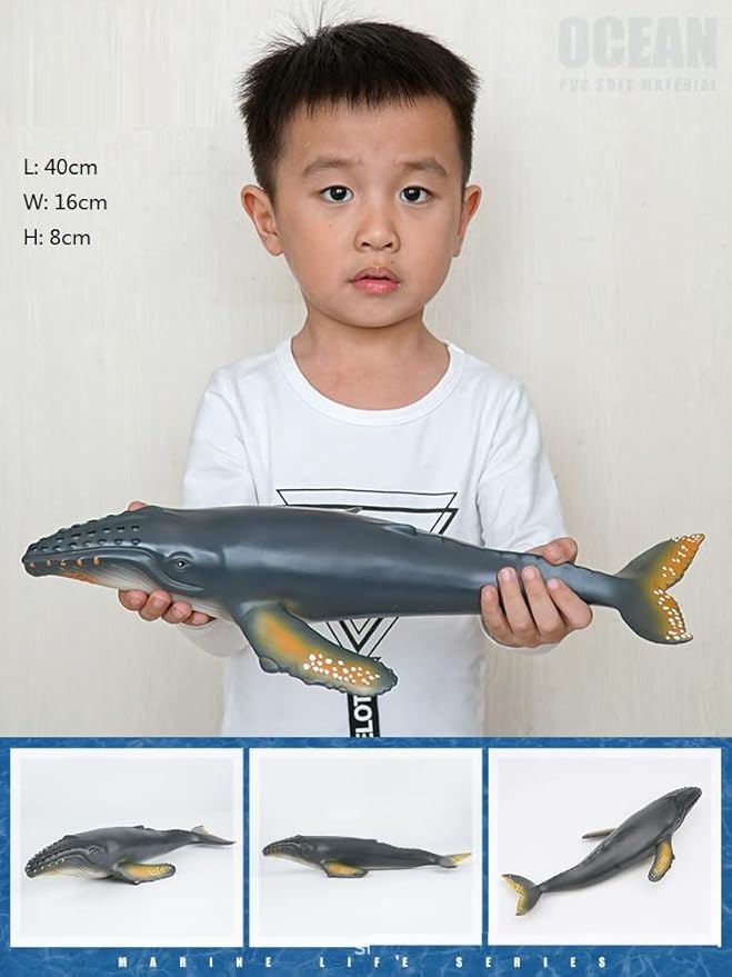 SmilerSmile Simulated Ocean Big Animal, One pc 15Inch Soft Filled Rubber Sea Educational Toys (Humpback)