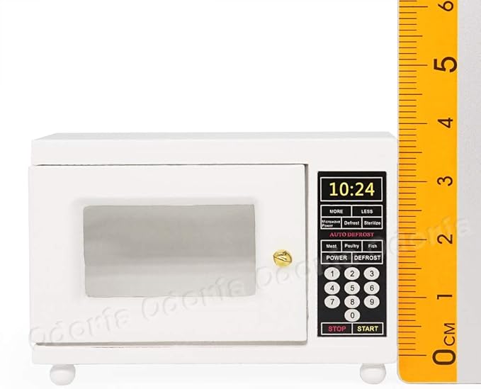 Odoria 1/12 Miniature Microwave Dollhouse Kitchen Accessories, White