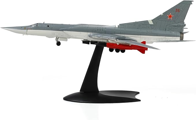 1/144 Tupolev Tu-22M Backfire Heavy Bomber Aircraft Model Russia Bomber Aircraft Model Metal Diecast Plane with Display Stand Collection Gift for Adults