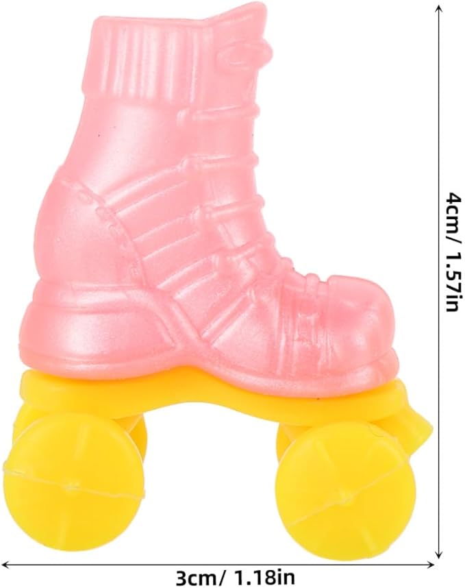 Gatuida Cute Doll Ice Skates 10pcs Mini Roller Skates DIY Decor for Dollhouse Miniature for Boys and Girls