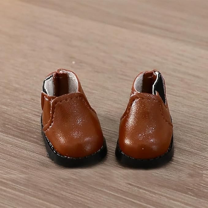 Compatible with Labubu Doll Shoes for 17cm Doll,Shoes Used for Labubu Accessories (X-Brown)