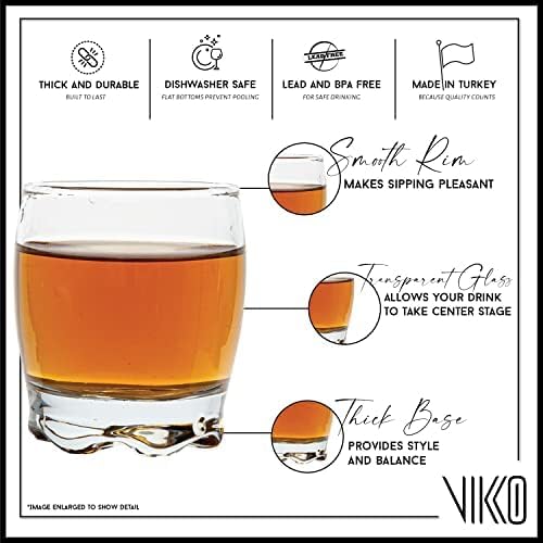 Vikko 2.75 Ounce Shot Glasses, Set of 6 Small Liquor and Spirit Glasses, Durable Tequila Bar Glasses For Alcohol and Espresso Shots, 6 Piece Shooter Glass Set