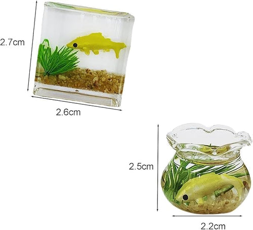 1Pc Fish Tank Toy, 1:12 Scale Miniature Dollhoue Accessories, Resin Dollhouse Fish Tank Accessories for Garden Scene Decor, Dollhouse Accessories (Random Color Square)