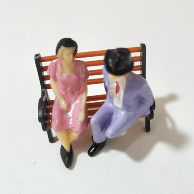 50 Pcs Mini People Figurines 1:32 Scale Architectural Painted Tiny People Model Sitting And Standing, 2.38 inch Plastic Miniature People Assorted Poses Model Trains For Miniature Scenes