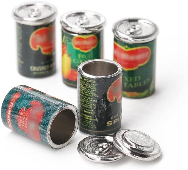 Odoria 1/12 Miniature Food Cans 5Pcs Dollhouse Kitchen Accessories