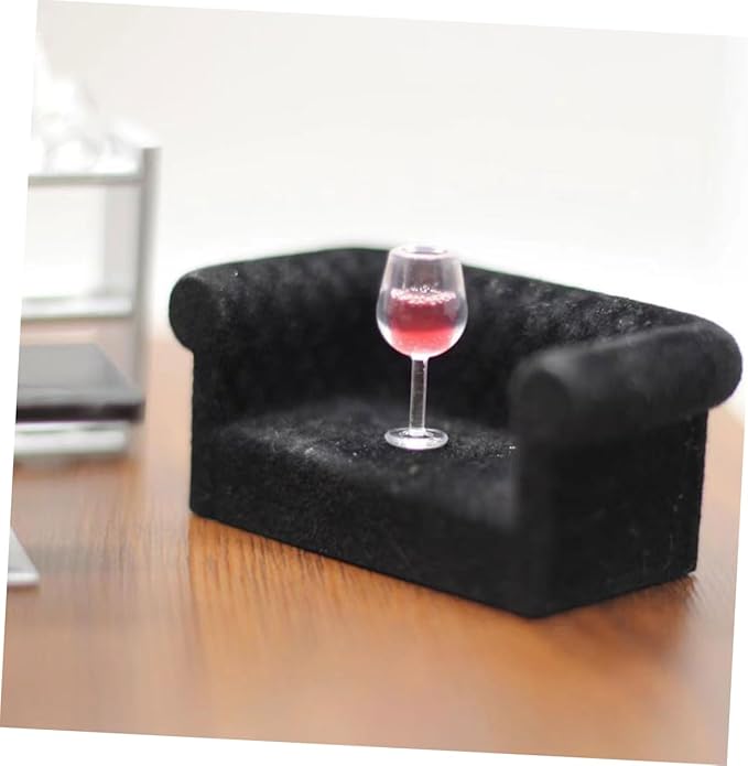 Kisangel Artificial Mini Wine Cups 12 Pcs Miniature Wine Glasses Resin Material for Dollhouse Decor