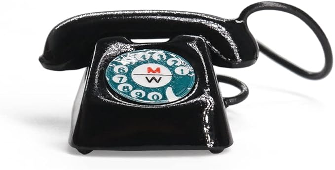 Odoria 1/12 Miniature Telephone Dollhouse Decoration Accessories, Black