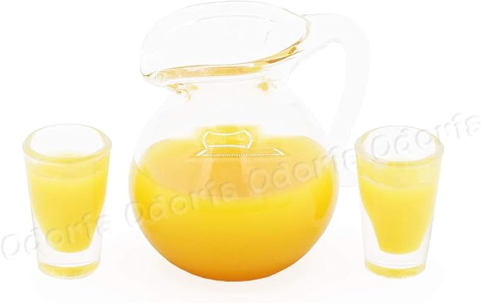 Odoria 1/12 Miniature Orange Juice Pitcher Dollhouse Decoration Accessories