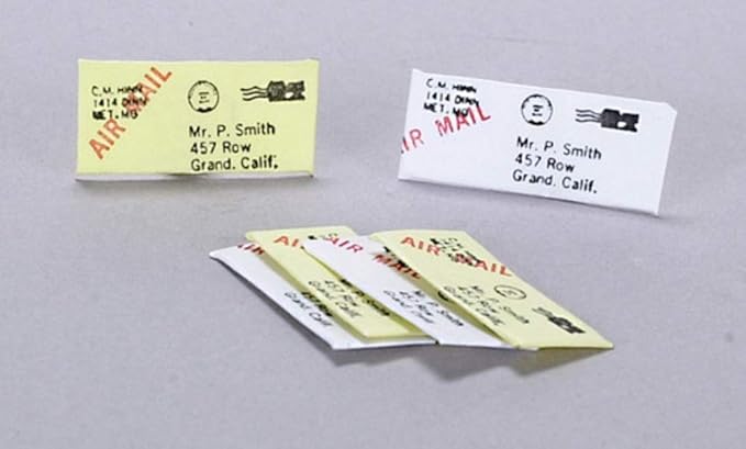 Town Square Miniatures Dolls House Post 6 Letters 1:12 Scale Post Office Hall Mail Box Accessory