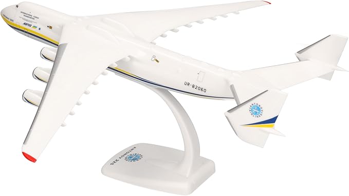 Herpa Snap-fit Airplane Model Antonov AN-225 Mriya on Scale of 1:250, Plastic Miniature with pedastal, Model Building, Collectors Edition