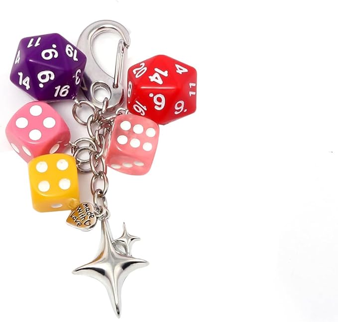 FunBoat Magic 8 Ball Cute Dice Charm Keychain Cute Backpack Purse Bag Hangings Accessories, Y2k Key Chain Gift Aesthetic