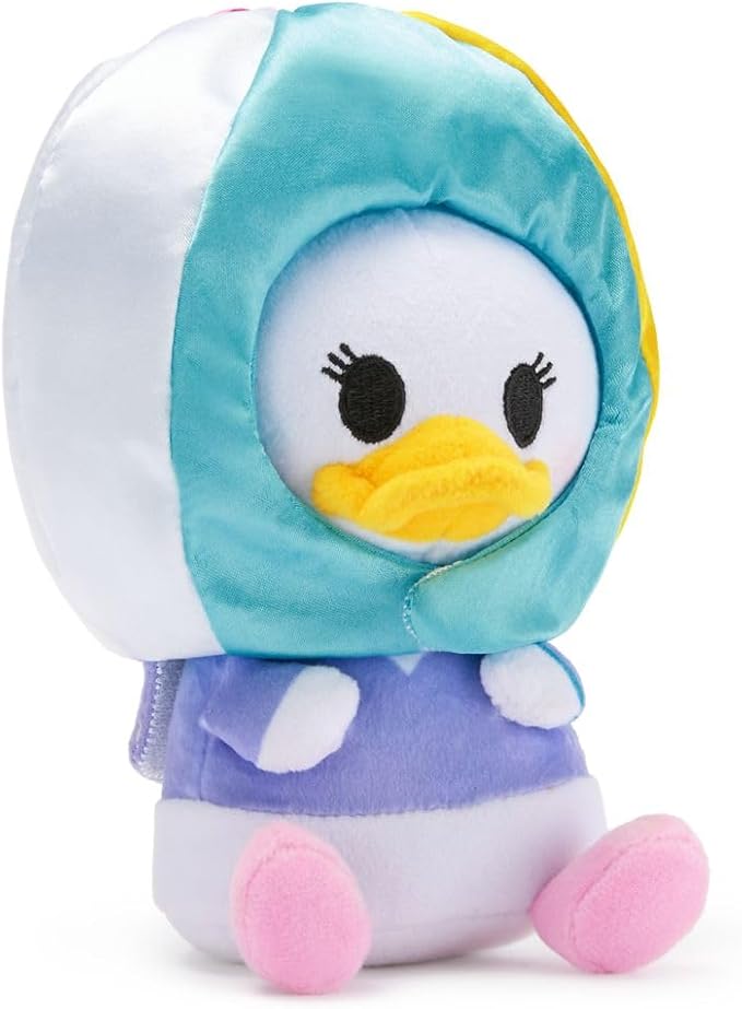 Disney Store Official Mini Mix-Its Plushies – Daisy Duck - Cute Stuffed Animals - Mix & Match Detachable Hats - Hook and Loop Strap - Plush Toys for Kids and Collectors, 7 Inch