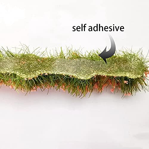 Warmtree 10 Pcs DIY Miniature Colorful Flower Strips Self Adhesive Flower Cluster Static Grass Tufts for Train Landscape Railroad Scenery Sand Military Layout Model Miniature Bases and Dioramas