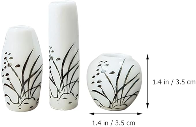 3pcs Mini Ceramic Dollhouse vases Miniature Garden Ornament Miniature Plant Pot Bud Vases Small
